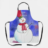Gepersonaliseerd Christmas Snowman Schort (Voorkant)