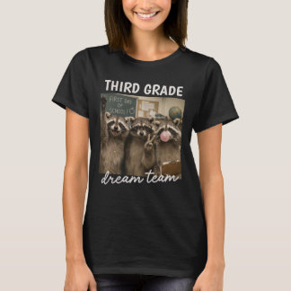 Gepersonaliseerd cijfer niveau Wasbeer Droom Team T-shirt