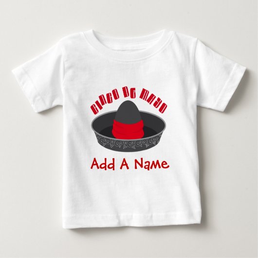 Gepersonaliseerd Cinco De Mayo Baby Tee Shirt (Voorkant)