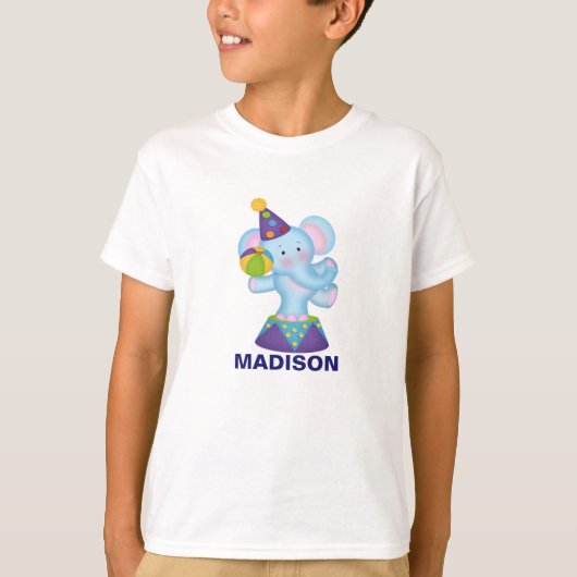 Gepersonaliseerd Circus Olifant T Shirt (Voorkant)
