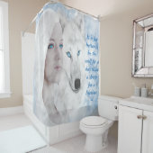 Gepersonaliseerd Citaat Snow White Wolf Lady Blue  Douchegordijn (In situ)