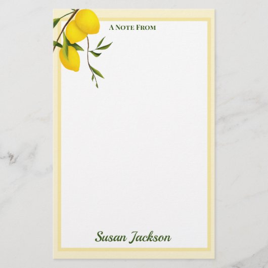 Gepersonaliseerd Citrus-botanisch Briefpapier (Voorkant)