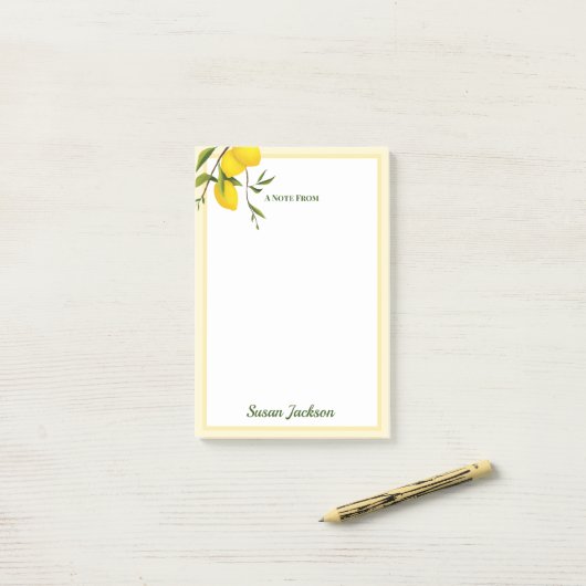 Gepersonaliseerd Citrus-botanisch Post-it® Notes (Op bureau)