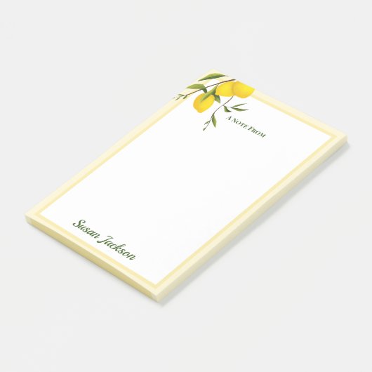 Gepersonaliseerd Citrus-botanisch Post-it® Notes (Schuin)