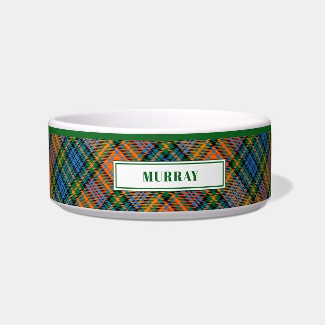 Gepersonaliseerd Clan Murray Tartan Patroon Voerbakje (Voorkant)