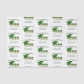 Gepersonaliseerd Classic Afstuderen Groen & Goud Tissuepapier (Voorkant)
