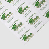 Gepersonaliseerd Classic Afstuderen Groen & Goud Tissuepapier (Detail)