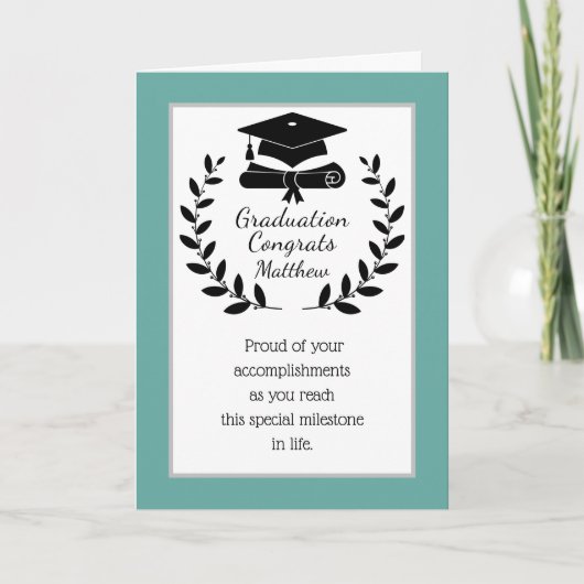 Gepersonaliseerd, classic Gefeliciteerd afstuderen Feestdagen Kaart (Voorkant)