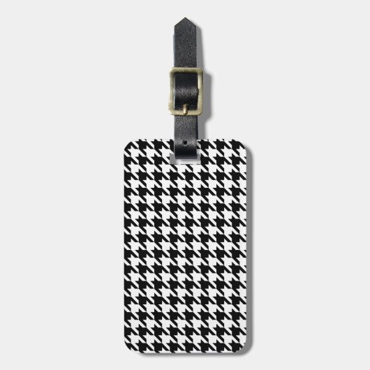 Gepersonaliseerd Classic houndstooth-patroon Dogst Bagagelabel (Voorkant verticaal)
