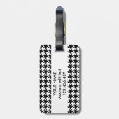 Gepersonaliseerd Classic houndstooth-patroon Dogst Bagagelabel (Achterkant verticaal)