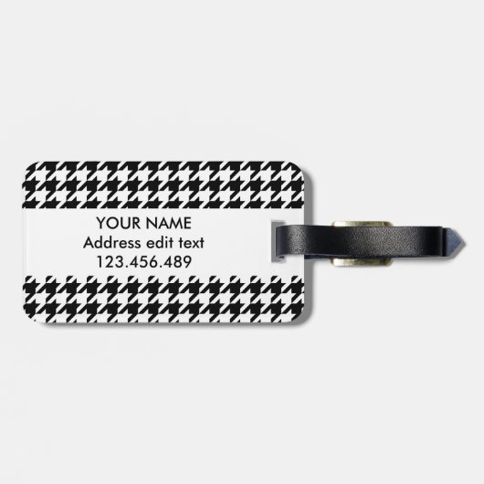Gepersonaliseerd Classic houndstooth-patroon Dogst Bagagelabel (Achterkant horizontaal)