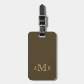 Gepersonaliseerd Classic Monogram Brown Bagagelabel (Voorkant verticaal)