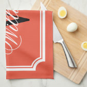 Gepersonaliseerd classy monogram sinaasappels keuk theedoek (Quarter Fold)