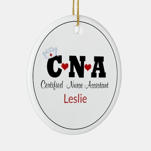 Gepersonaliseerd CNA zurse kerstversiering Keramisch Ornament (Rechts)