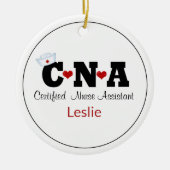 Gepersonaliseerd CNA zurse kerstversiering Keramisch Ornament (Voorkant)