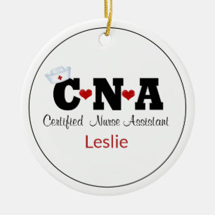 Gepersonaliseerd CNA zurse kerstversiering Keramisch Ornament