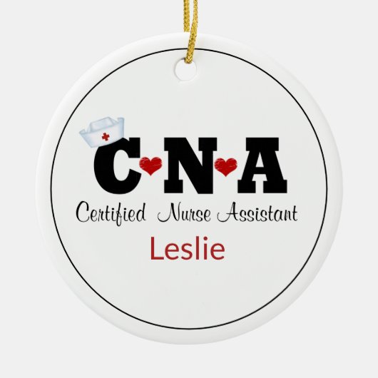 Gepersonaliseerd CNA zurse kerstversiering Keramisch Ornament (Voorkant)