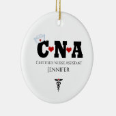 Gepersonaliseerd CNA zurse kerstversiering Keramisch Ornament (Rechts)