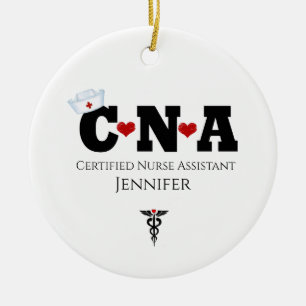 Gepersonaliseerd CNA zurse kerstversiering Keramisch Ornament