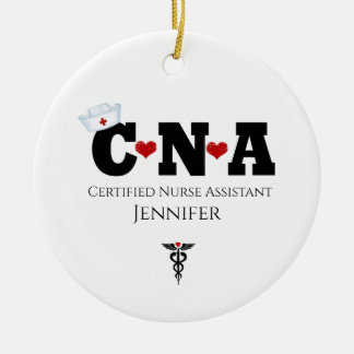 Gepersonaliseerd CNA zurse kerstversiering Keramisch Ornament