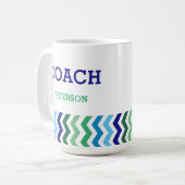 Gepersonaliseerd Coach Masculine Chevron Pattern Koffiemok (Voorkant links)