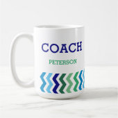 Gepersonaliseerd Coach Masculine Chevron Pattern Koffiemok (Links)