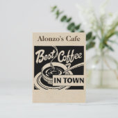 Gepersonaliseerd coffeeshop - Latte Briefkaart (Staand voorkant)