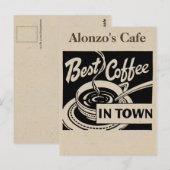 Gepersonaliseerd coffeeshop - Latte Briefkaart (Voorkant / Achterkant)