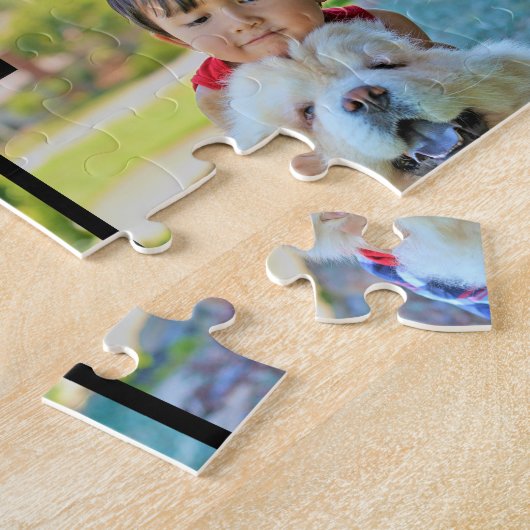 Gepersonaliseerd Collage 4 Fotomonogram Legpuzzel (Zijkant)