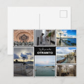 Gepersonaliseerd, collage uit Otranto, Puglia, Ita Briefkaart (Voorkant / Achterkant)