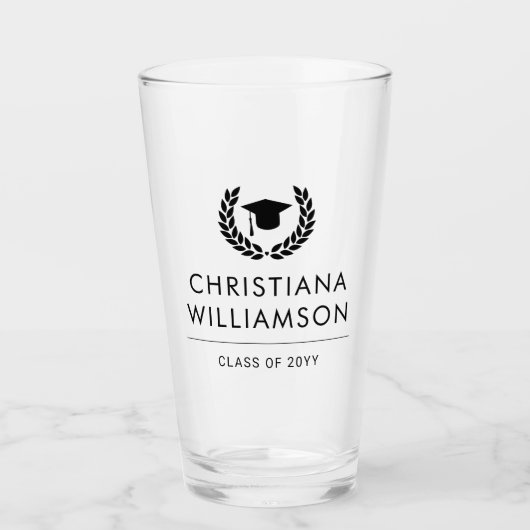 Gepersonaliseerd College Graduation Elegant Glas (Voorkant)