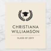 Gepersonaliseerd College Graduation Elegant Wijn Etiket (Enkel label)
