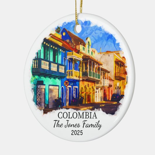 Gepersonaliseerd Colombia Ornament, Zuid-Amerika G Keramisch Ornament (Links)