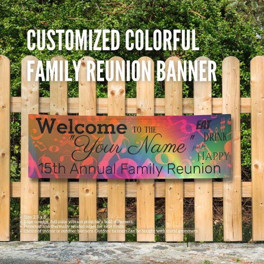 Gepersonaliseerd Colorful Family Reunion Banner