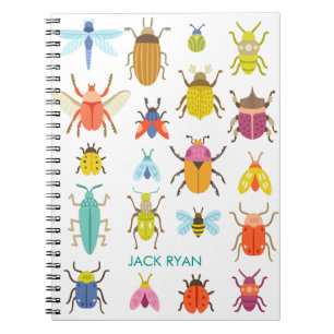 GEPERSONALISEERD COLORFUL INSECT BUGS NOTITIEBOEK