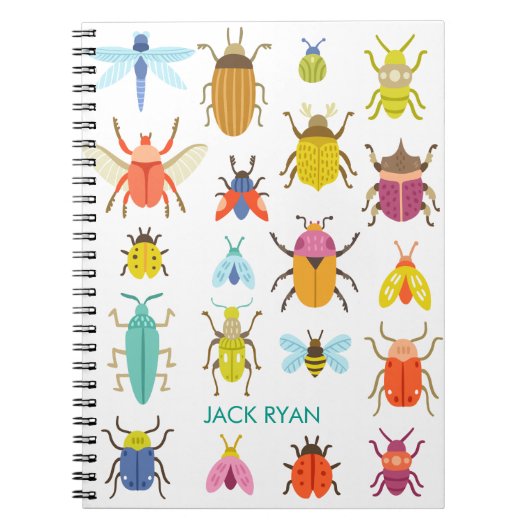 GEPERSONALISEERD COLORFUL INSECT BUGS NOTITIEBOEK (Voorkant)