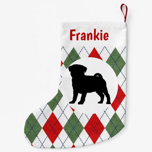 Gepersonaliseerd computerpatroon voor rode en groe kleine kerstsok (Achterkant)