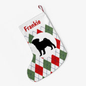 Gepersonaliseerd computerpatroon voor rode en groe kleine kerstsok (Achterkant (Hangend))