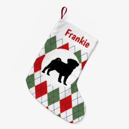 Gepersonaliseerd computerpatroon voor rode en groe kleine kerstsok