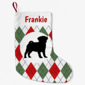 Gepersonaliseerd computerpatroon voor rode en groe kleine kerstsok (Voorkant)