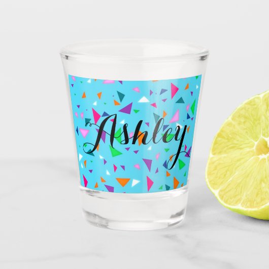 Gepersonaliseerd Confetti-schaakglas Shot Glas (Voorkant)