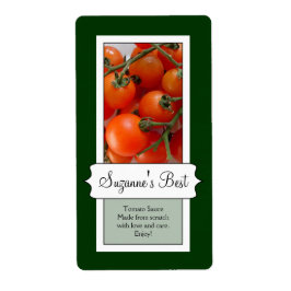 Gepersonaliseerd conservenpotje label, tomaat etiket