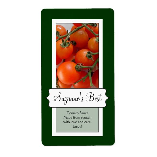 Gepersonaliseerd conservenpotje label, tomaat etiket (Voorkant)