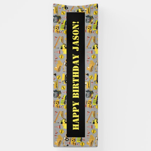 Gepersonaliseerd constructietekenpatroon spandoek (Verticaal)