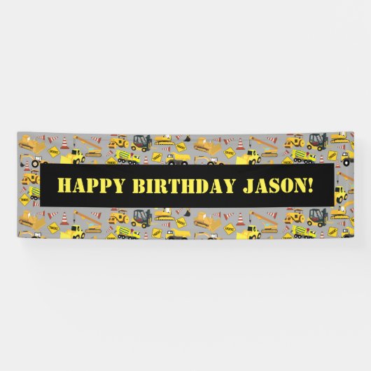 Gepersonaliseerd constructietekenpatroon spandoek (Horizontaal)