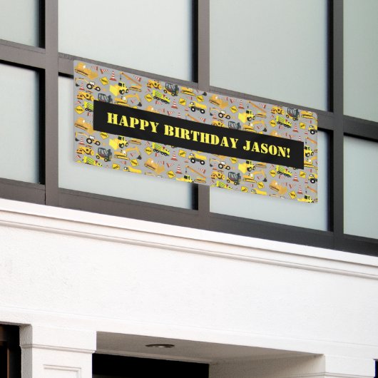 Gepersonaliseerd constructietekenpatroon spandoek (Buitenkant Gebouw)