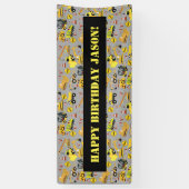 Gepersonaliseerd constructietekenpatroon spandoek (Verticaal)