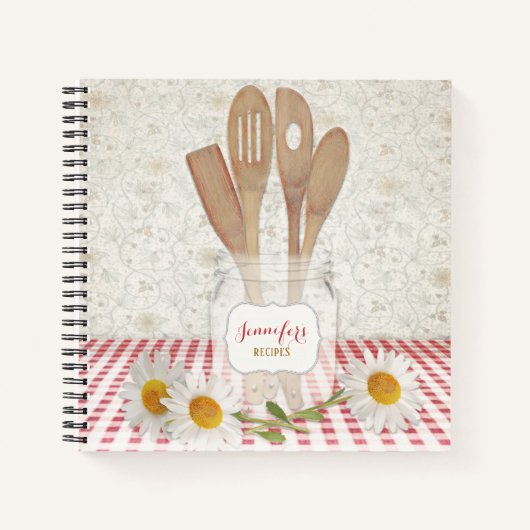 Gepersonaliseerd Cookbook voor Rood Recipes Gecont Notitieboek (Voorkant)