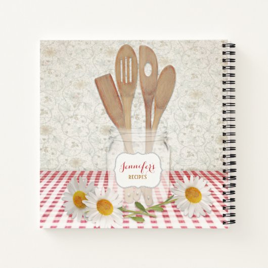 Gepersonaliseerd Cookbook voor Rood Recipes Gecont Notitieboek (Achterkant)