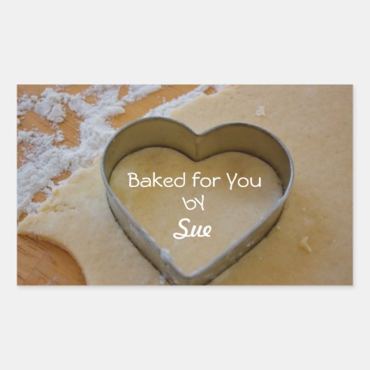 Gepersonaliseerd Cookie Cutter Heart Treat Sticker (Voorkant)